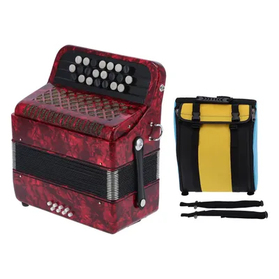 Accordian 22 Key 8 Bass Professional Button Reed Instrument for Beginner with Storage Bag