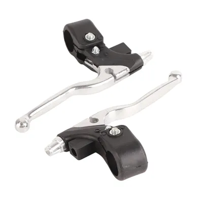 Right Dual Brake & Left Brake Lever Chrome For 47cc 49cc 2 Stroke Mini ATV Quad Go Kart Water Cooled