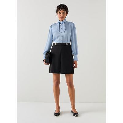 Hall Pale Blue Tie-Neck Blouse Light Blue, Light Blue