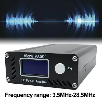 Micro PA50 PLUS Intelligent Shortwave HF Power Amplifier 50W 1.3-Inch OLED Screen with Power / SWR