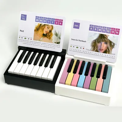 Taylor Piano Calendar 2025 Music Sheets Toy Playable 15 Keys Piano Calendar with 27 Music Calendar