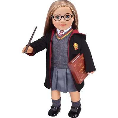 18 Inch Doll Clothes and Accessories Halloween Magic School Uniform Inspired Costume Include Coat,