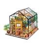 DIY Miniature House Kit Greenhouse Tiny House Kit for Adults to Build Mini House Making Kit with Furniture Halloween/Christmas Decorations/Gifts for Family and Friends (Greenhouse)