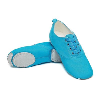 Women's Canvas Jazz Dance Shoes – Lace-Up Split Sole Dance Sneakers, Lightweight and Flexible for Ballroom or Practice