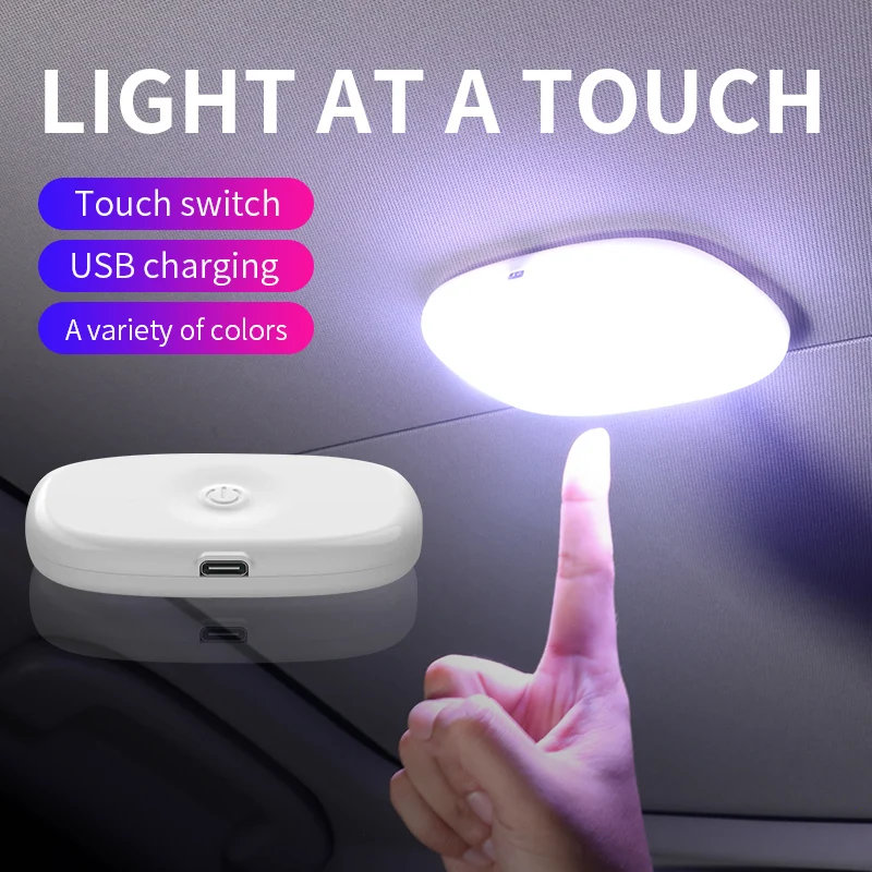 Luce da lettura a LED per auto Luce interna Luce per bagagliaio Soffitto montato su auto Illuminazione tattile interna e posteriore per interni