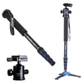 Manbily A-222 Bastone da passeggio monopiede DSLR professionale portatile con base per mini treppiede M-1 e testa a sfera per treppiede per DSLR