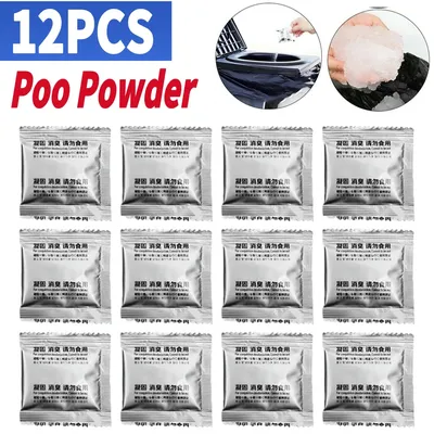 12Pcs Camping Toilet Chemicals Poo Gel Eco Absorbent Gel Emergency Toilet Waste Treatment for Camping Toilet for Portable Toilet