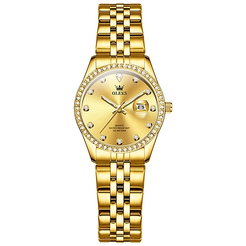 neue Olevs Olevs Marke Damen Trend Mode Stahlband Uhr Kalender leuchtend mit Diamanten einfache Freizeit Quarzuhr wasserdichte Sport vielseitige Armbanduhr