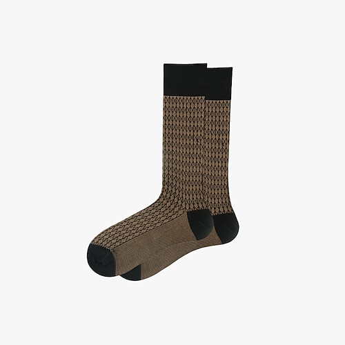 Herren 1 Paar Socken Blau Grün Farbe Karomuster Kariert Geometrie Formell Hochzeit Jahrestag Dünn Frühling Herbst Strickware Elegant Image