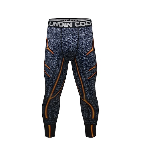 Herren Laufhose Lang Tights Running Kompressionsstrumpfhosen Patchwork Basisschicht Innen Outdoor Sport Outdoor Sommer Frühling Herbst Schnelltrocknend Weich Kompression Schweißableitend Power Flex Image