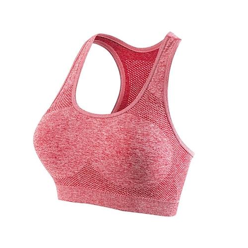 Damen BH-Oberteil Unterwäsche BH-Top Bequem Atmungsaktiv Stoßfest Herausnehmbare Polsterung Drahtlos Einfach Sport Sportkleidung Schwarz Gelb Yoga Fitness Leger