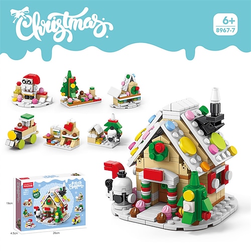 Weihnachts-Bausteinsätze Baustein Brickheadz Kit Weihnachtsmann/Rentier/Snowman/Pfefferkuchenmann Blöcke Bausteine Set Weihnachtsdekorationen und Geschenke für Kinder Jungen Mädchen Erwachsene Image