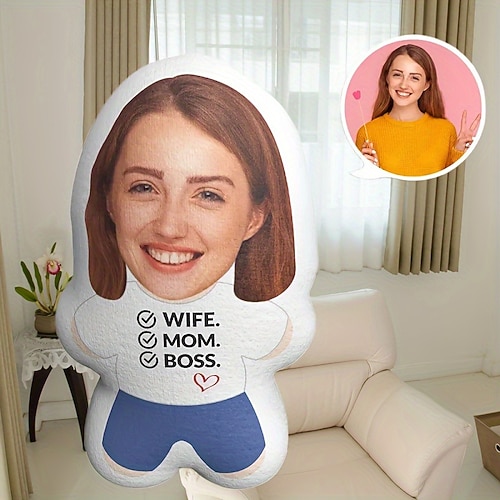 Unregelmäßige Kissen Kissen Persönliches Geschenk Foto Frau Mama Chef Individuelle Geschenkideen in verschiedenen Größen mit Einlage Geschenk für sie am Valentinstag Image