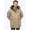 Steppjacke SUPERDRY "City Padded Parka Jacket", Herren, Gr. L, braun (timber wolf braun), Web, Obermaterial: 51% Elastomultiester, 49% Polyester, unifarben, modisch, loose fit, Langarm, Jacken