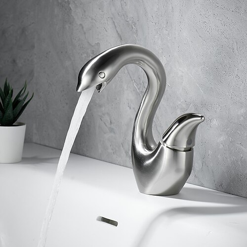 rubinetto a forma di cigno rubinetto miscelatore per lavabo rubinetto per lavabo rubinetto con maniglie singole rubinetto monoforo rubinetto per lavabo per bagno rubinetto miscelatore per acqua rubinetto per bagno cucina