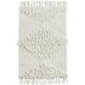 Madam Stoltz - Tapis de douche ou de bain en coton et Latex motif blanc - Madam