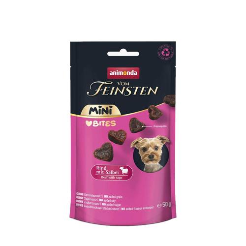 Sparpaket: 10x50g Rind mit Salbei Animonda Vom Feinsten Adult Mini Bites Hundesnacks