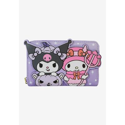 Women's Loungefly x Sanrio Hello Kitty Kuromi Pumpkin Zip Around Wallet by Loungefly in Orange (Size ONE SIZE)