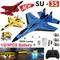 New Upgraded Version Rc Plane Su-35 2.4G With Led Lights Aircraft Remote Control Flying Model Glider Airplane Fx620 Remote Control Fighter Hobby Plane Epp Foam Toys For Children Gifts, 1/2/3Pcs Battery