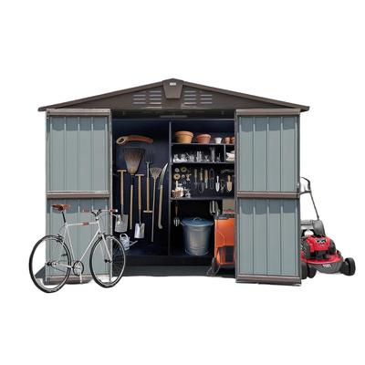 Outdoor Storage Shed 8.2' x 6.2', Metal Steel Utility Tool Shed Storage House with Double Lockable Doors & Air Vents