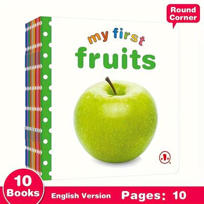 TEMU 1 Set Of 10 English Cover Children's Object Recognition Learning Books