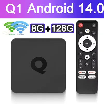 128GB Q1 Smart TV Box Android14 Allwinner H313 Dual Wifi 8K 64G 128G Media Player Android14 Google Media Player Set Top Box