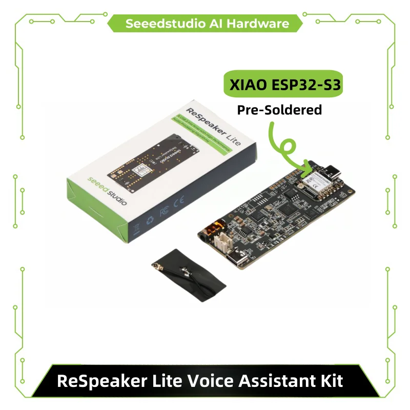 ReSpeaker Lite Sprachassistent-Kit, ESPHome Assistant, 2-Mikrofon-Array mit XIAO ESP32S3 vorgelötetem, geschlossenem Mono-Lautsprecher Image