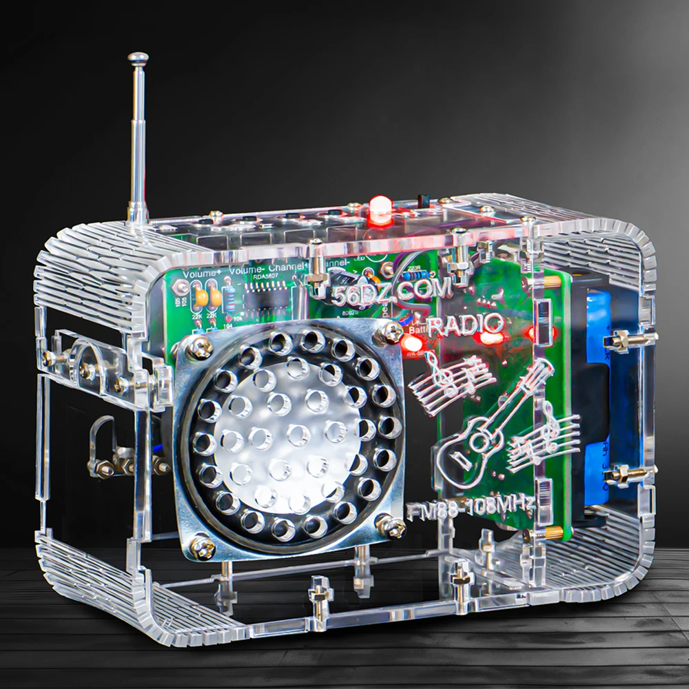 DIY FM Radio Elektronische Kit 50-108 MHz Einstellbare IC RDA5807 Löten Praxis Kit Anti-störungen Dual kanal Verstärker DC3V Image