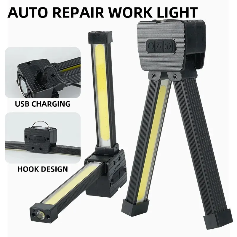 Starke Flash light outdoor multifunktion ale Camping beleuchtung Taschenlampe Autore paratur Arbeit Light folding Cob Licht Image