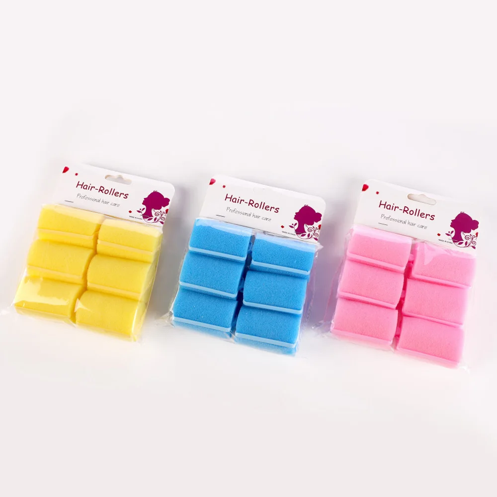 6 stücke Schwamm Locken wickler, Schaum Haar Roller schlafen Haar Locken wickler flexible Haars tyling Locken wickler Schwamm Locken wickler Image