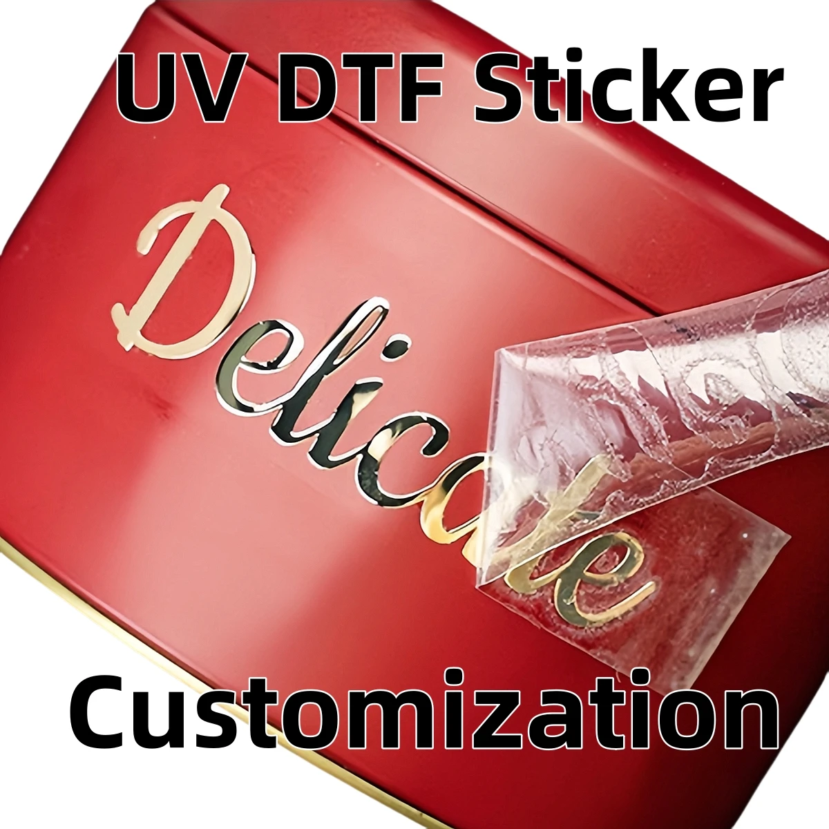 Anpassbare UV-DTF- und Goldvergoldungsaufkleber für Logos, Namen und mehr – individuelle Aufkleber – Qualität, personalisierbar und erschwinglich Image
