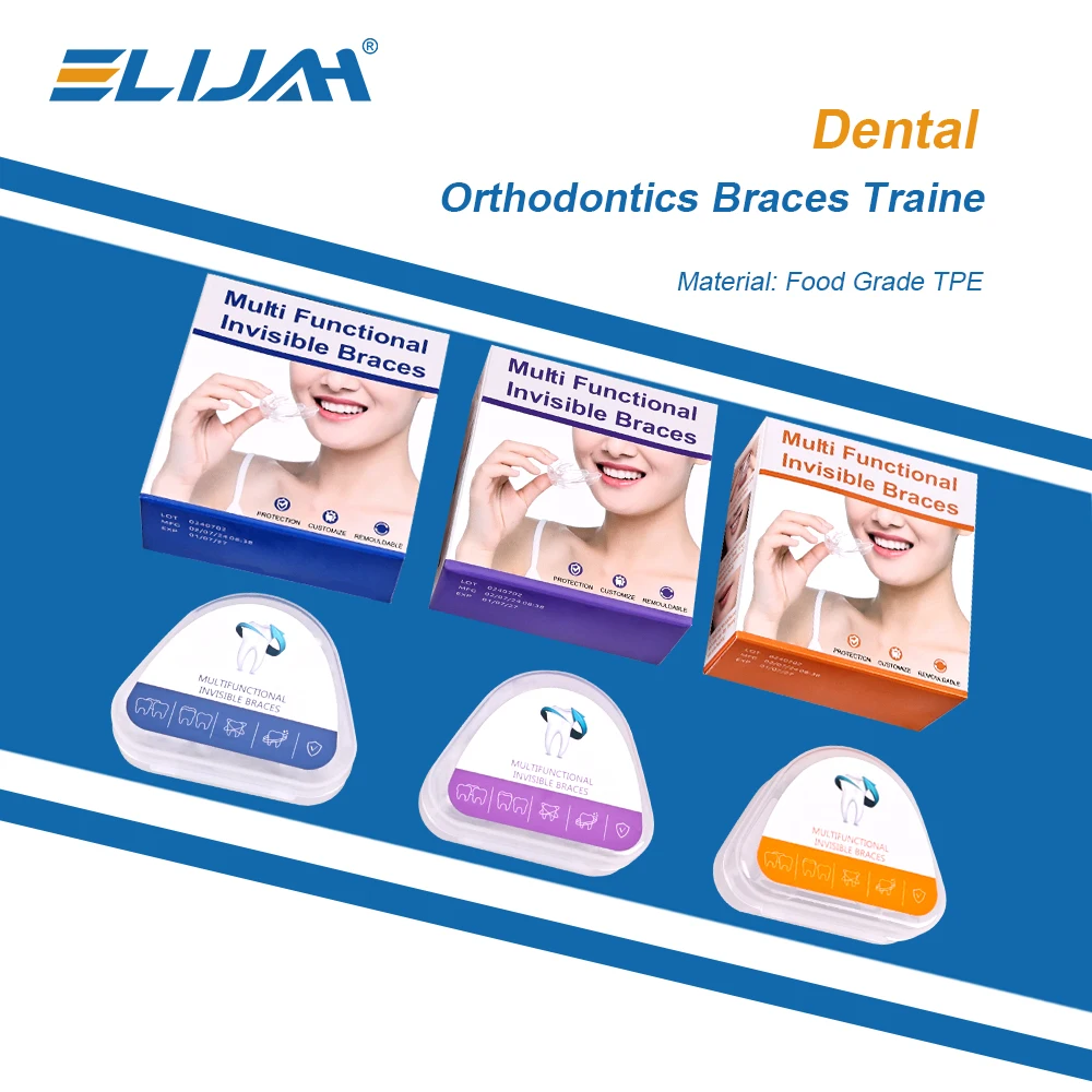 ELIJAH 3-stufige Zahnmedizin-Kieferorthopädie-Zahnspangen für Zähne, unsichtbare Silikon-Dental-Aligner, Anti-Schnarch-Gerät, Zahnkorrektur Image
