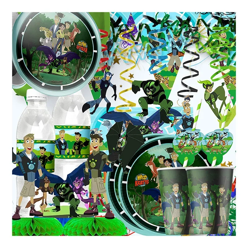 Wild Kratts Dschungel Tiere Geburtstag Party Geschenke Einweg Cartoon Thema Dekor Geschirr Baby Dusche Hobby Spielzeug Figuren Liefert Image