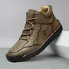 Neue Winter Handgemachte Leder Männer Stiefel Outdoor Design Turnschuhe Mann Atmungsaktive Casual Leder Schuhe Männer Stiefeletten Plus Größe
