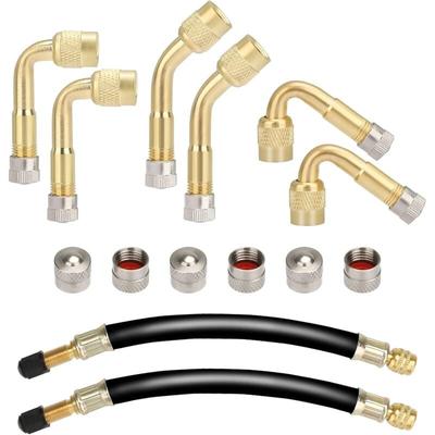 6 Stück Reifen Ventil Verlängerung Set, Autoventil Kupfer Ventiladapter 45 90 135 Grad Winkelventil Image