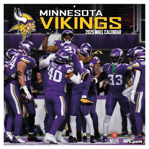 Minnesota Vikings – Team-Wandkalender 2025, 30,5 x 30,5 cm