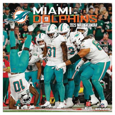 Miami Dolphins 2025 Team-Wandkalender 12x12 Zoll Image