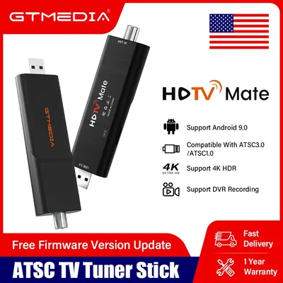 ATSC TV Stick Ultra HD USB 3.0 Tuner Stick Android 9.0 Portable TV Dongle Compatible With