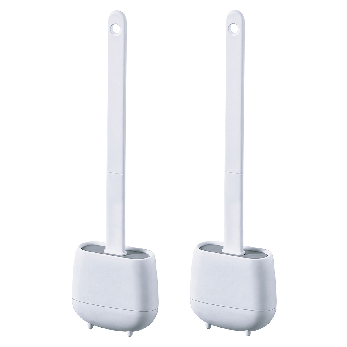 Wellhome WELL HOME - Set aus 2 WC-Bürsten aus TPR und thermoplastischem Gummi, Weiß Image