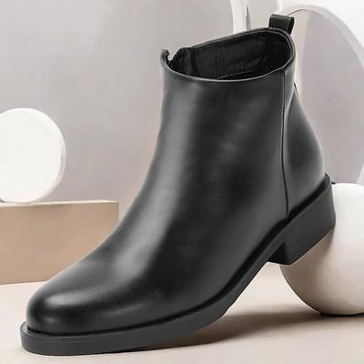 Men's Classic Black Ankle Boots – Sleek Minimalist Design with Side Zip, Comfortable Everyday Footwear for Fall Winter