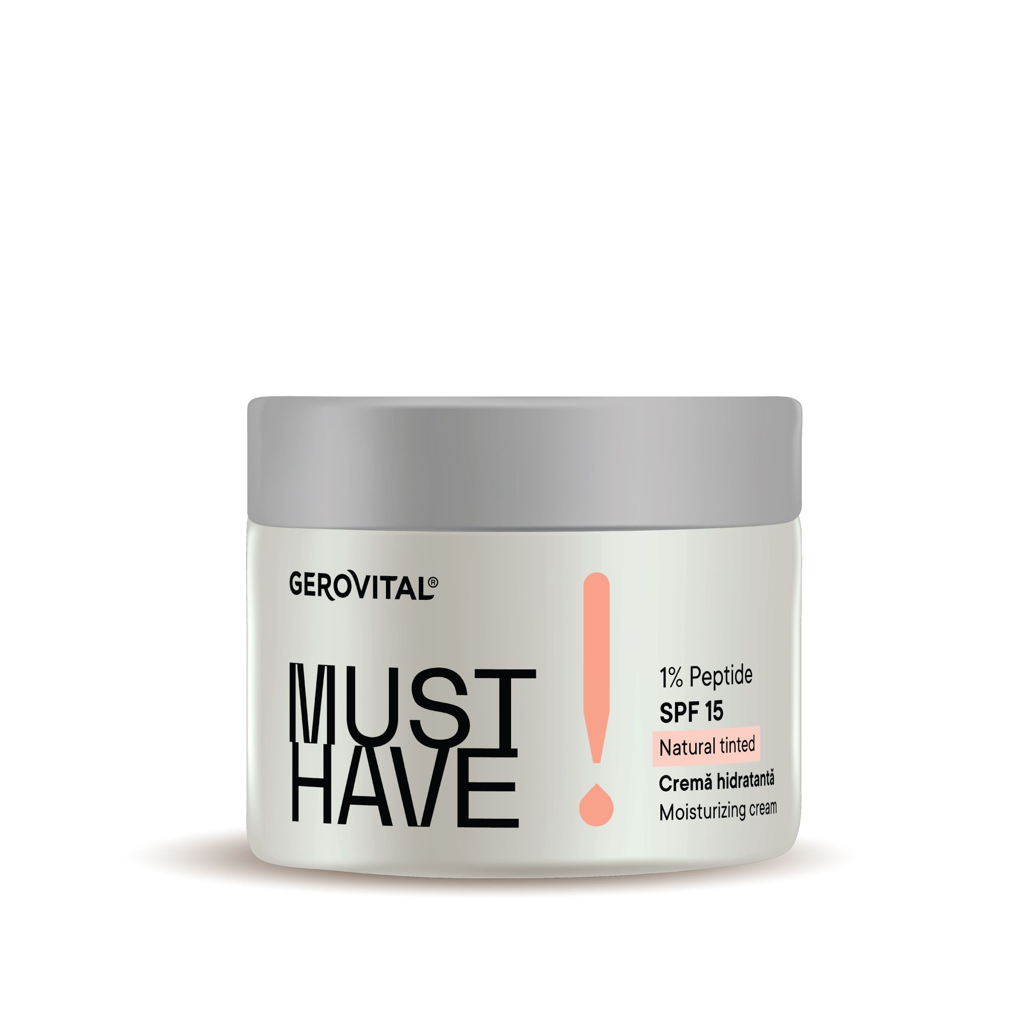 Gerovital Must Have Crema Giorno DD SPF 15 con Peptidi, tonalità natur
