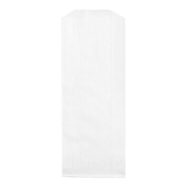 Bagcraft 3 1/2" x 1 1/2" x 8 1/2" White Grease-Resistant Hot Dog Bag - 1,000/Pack