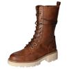 Schnürstiefelette MUSTANG SHOES, Damen, Gr. 39, braun (cognacfarben), Lederimitat, klassisch, Schuhe, Reißverschluss-Boots, Schnürboots, Kurz-Stiefel mit Blockabsatz