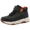 Klettboot TOM TAILOR, Kinder, Gr. 37, schwarz (khaki, schwarz), Lederimitat, Textil, kontrastfarbene Details, sportlich, Schuhe, Keilabsatz, High-Top-Sneaker, Herbstboots, Reflektor an der Ferse