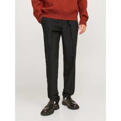 Chinohose JACK & JONES "JPSTACE LEO CHINO NOOS", Herren, Gr. 30, Länge 34, schwarz, Web, Obermaterial: 76% Polyester, 17% Viskose, 7% Elasthan, meliert, modisch, slim fit, Hosen Image