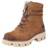 Winterstiefelette RIEKER, Damen, Gr. 38, braun (braun used), Lederimitat, sportlich, Schuhe, Schnürboots, Winterboots, Profilsohle, mit Innenreißverschluss