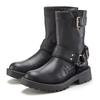 Bikerboots LASCANA, Damen, Gr. 37, schwarz, Obermaterial: 100% Lederimitat. Futter: 100% Lederimitat. Decksohle: 100% Lederimitat. Laufsohle: 100% Synthetik, unifarben, casual, Schuhe, mit trendigen Zierschnallen, Stiefel, Stiefelette