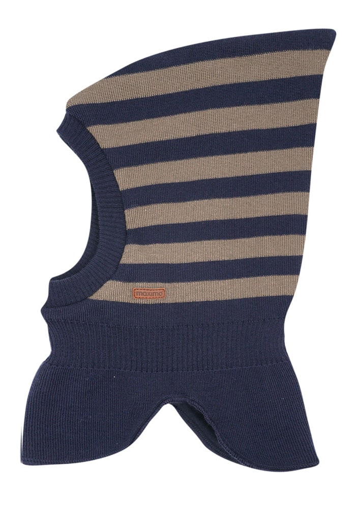 Schlupfmütze MAXIMO, Baby, Gr. 55, blau (marine), Feinstrick, Wolle, gestreift, Casual, Mützen, in Zipfelform aus Wolle Image