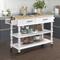 56 inch Rolling Kitchen Island with Storage,Kitchen Cart with Solid OAK Wood Top,Two-sided Kitchen island Cart on Wheels