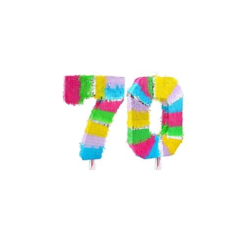 Pinata Zahl 70 bunt pastell